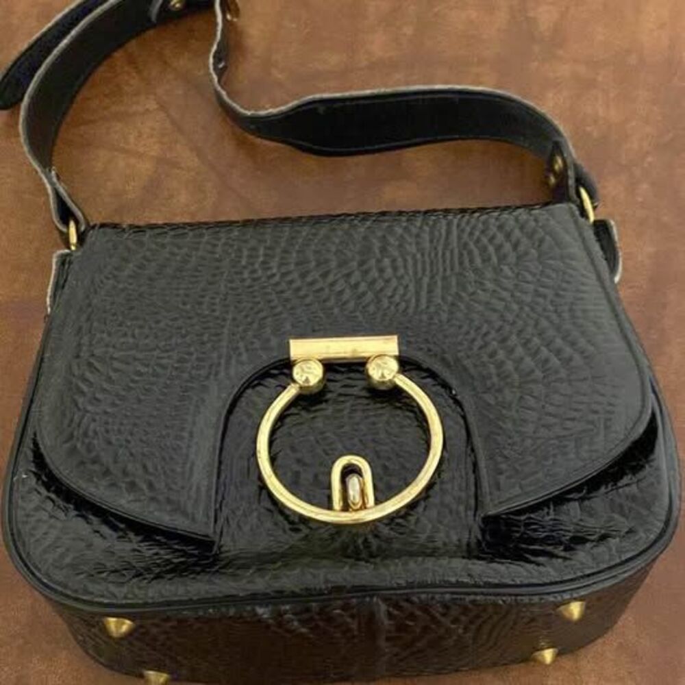 Vintage‎ Women’s Black Leopold Shinny handbag gently used